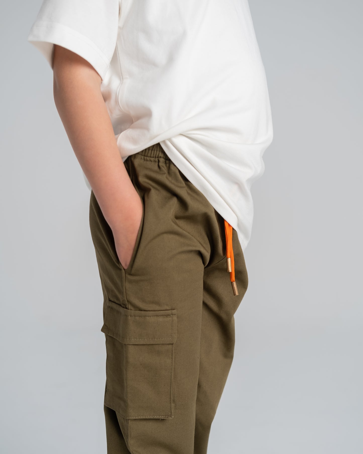 "Cargo Olive Gabardine Pants "