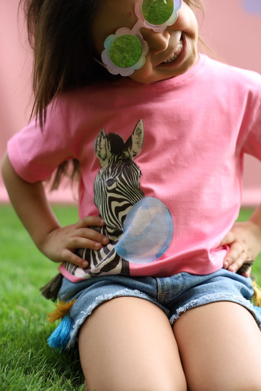 "Cropped Zebra T-shirt"