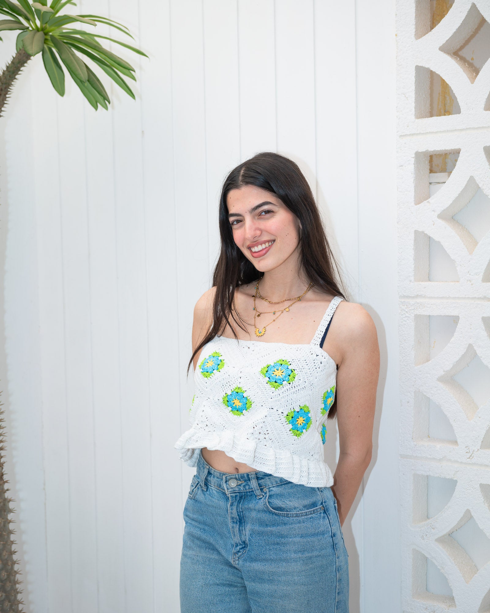 "White Crochet Top-Adults" - HOPI