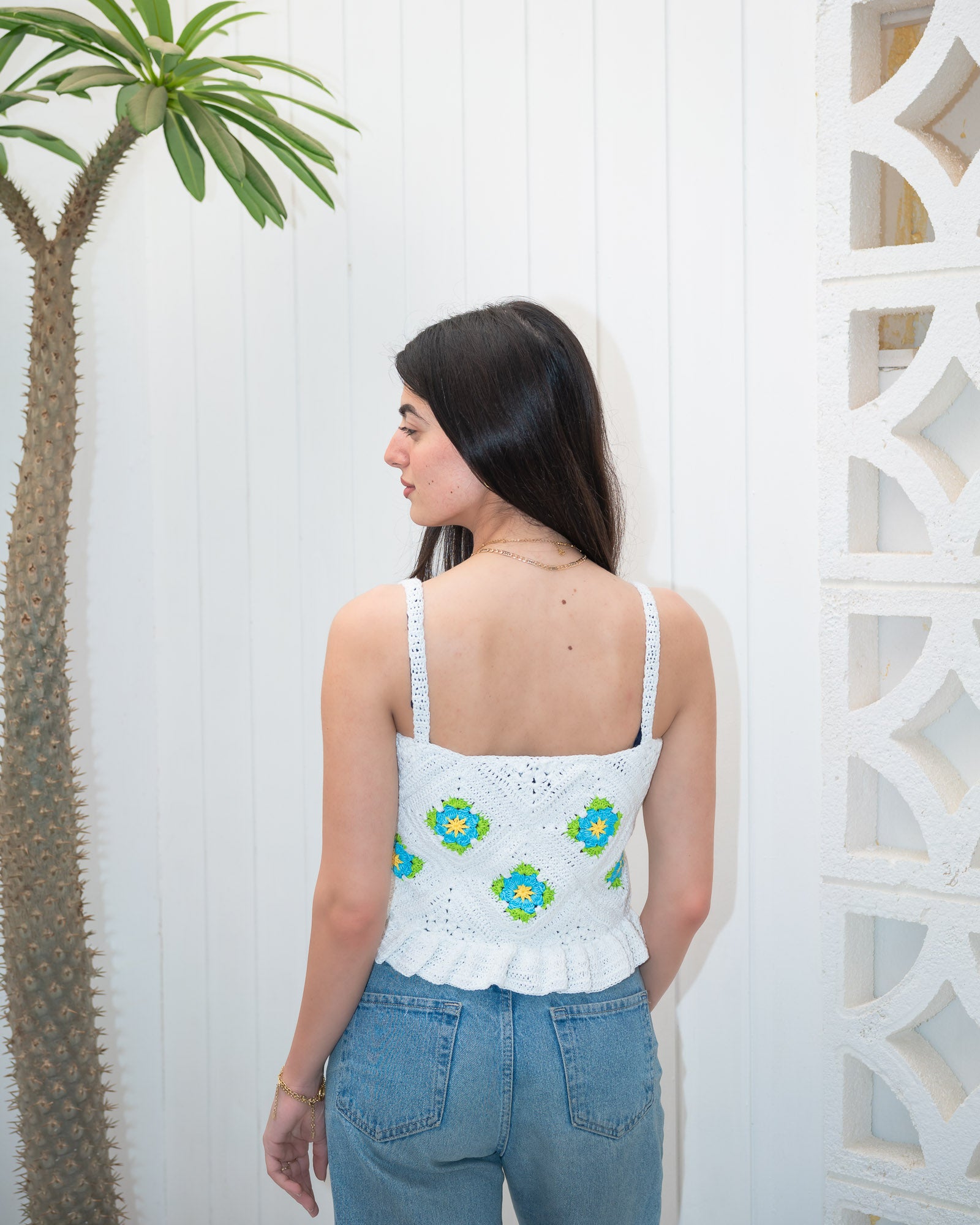 "White Crochet Top-Adults" - HOPI