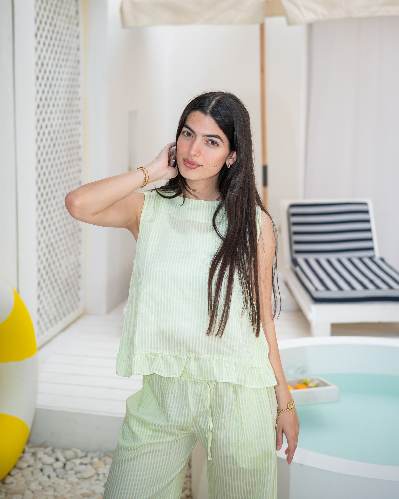 "Mint-Green Ruffled Set-Adults"