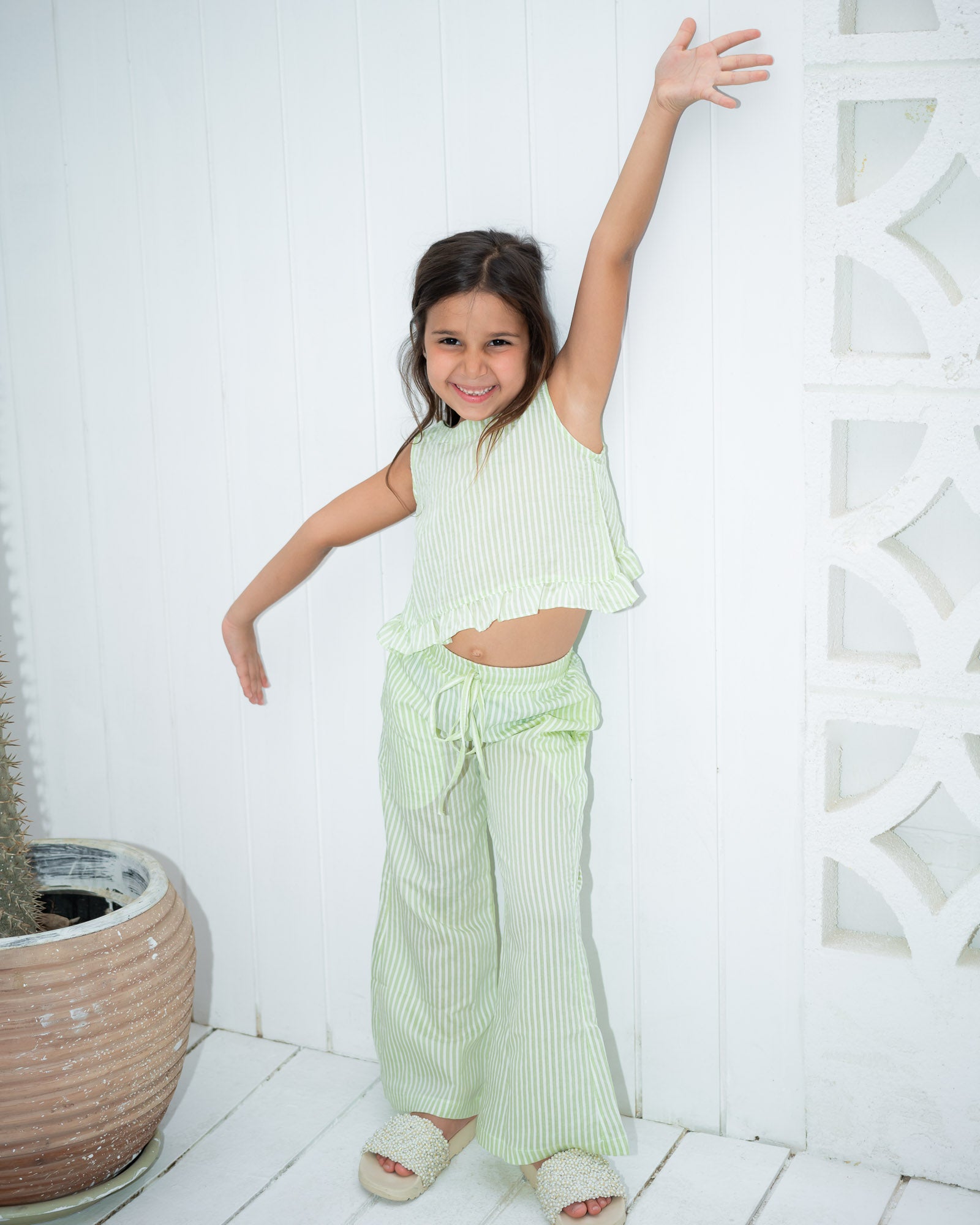 "Mint-Green Ruffled Set-Kids"