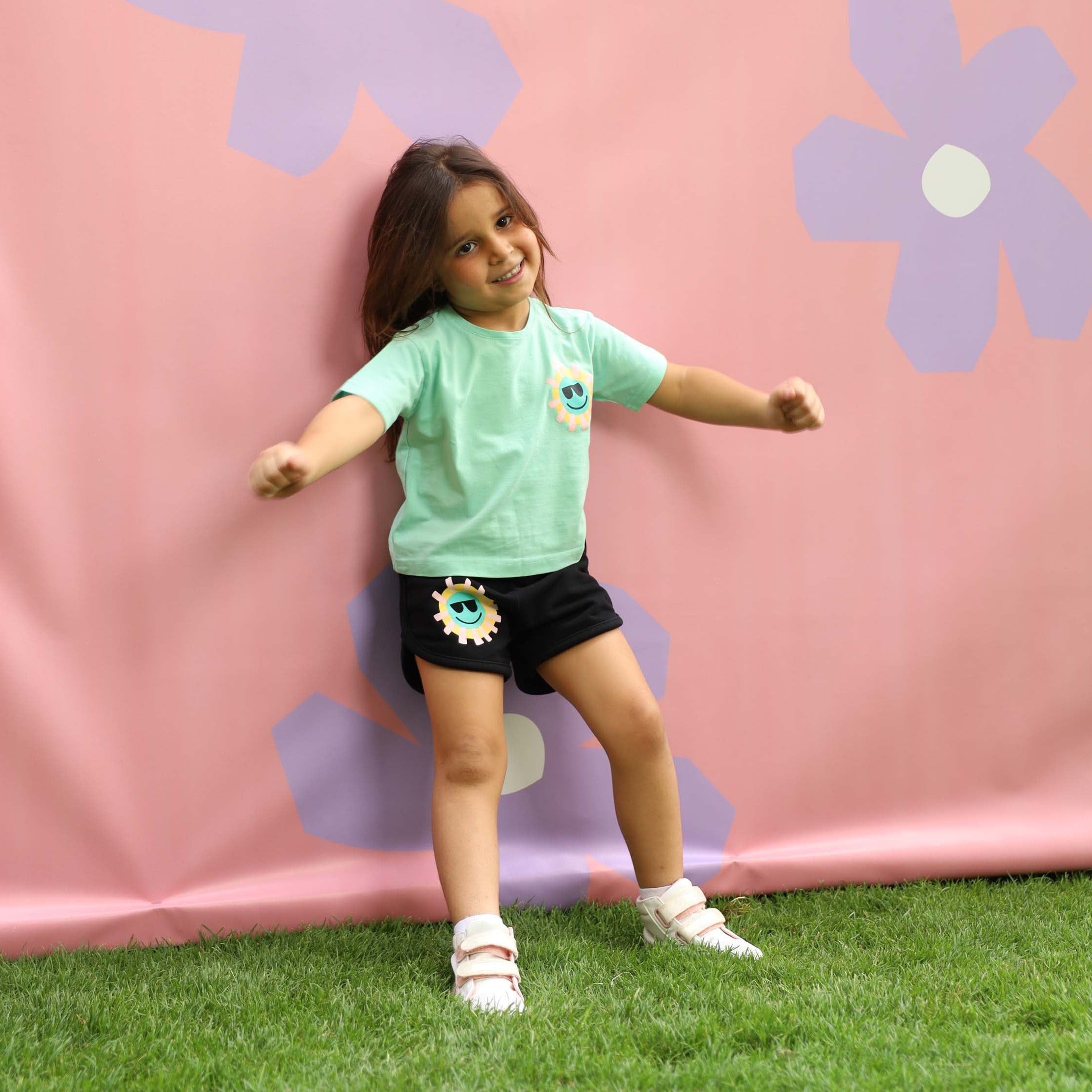 "Smiley Sunflower Mint/Black Set" - HOPI