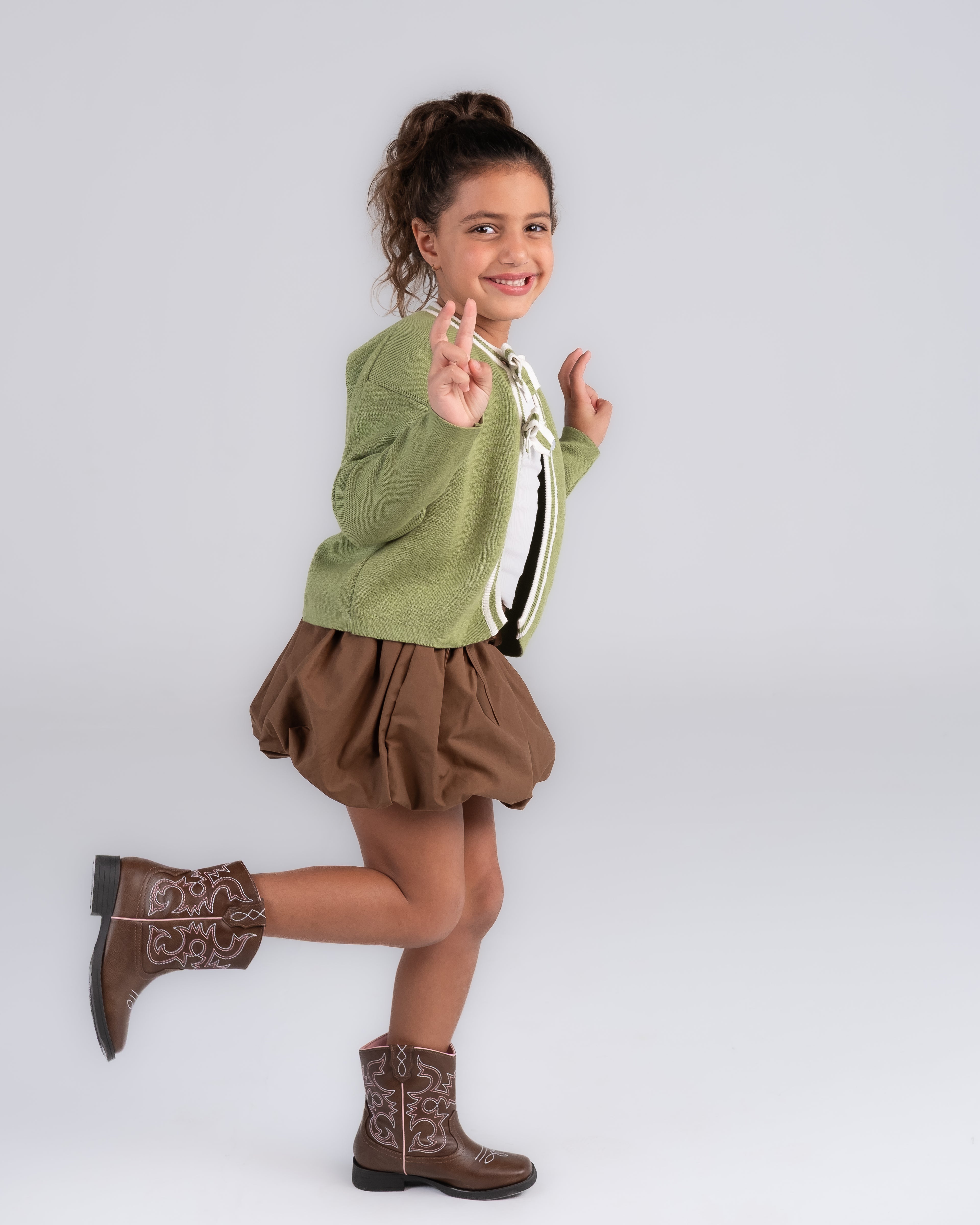 "Chocolate-Brown Balloon Skirt" - HOPI