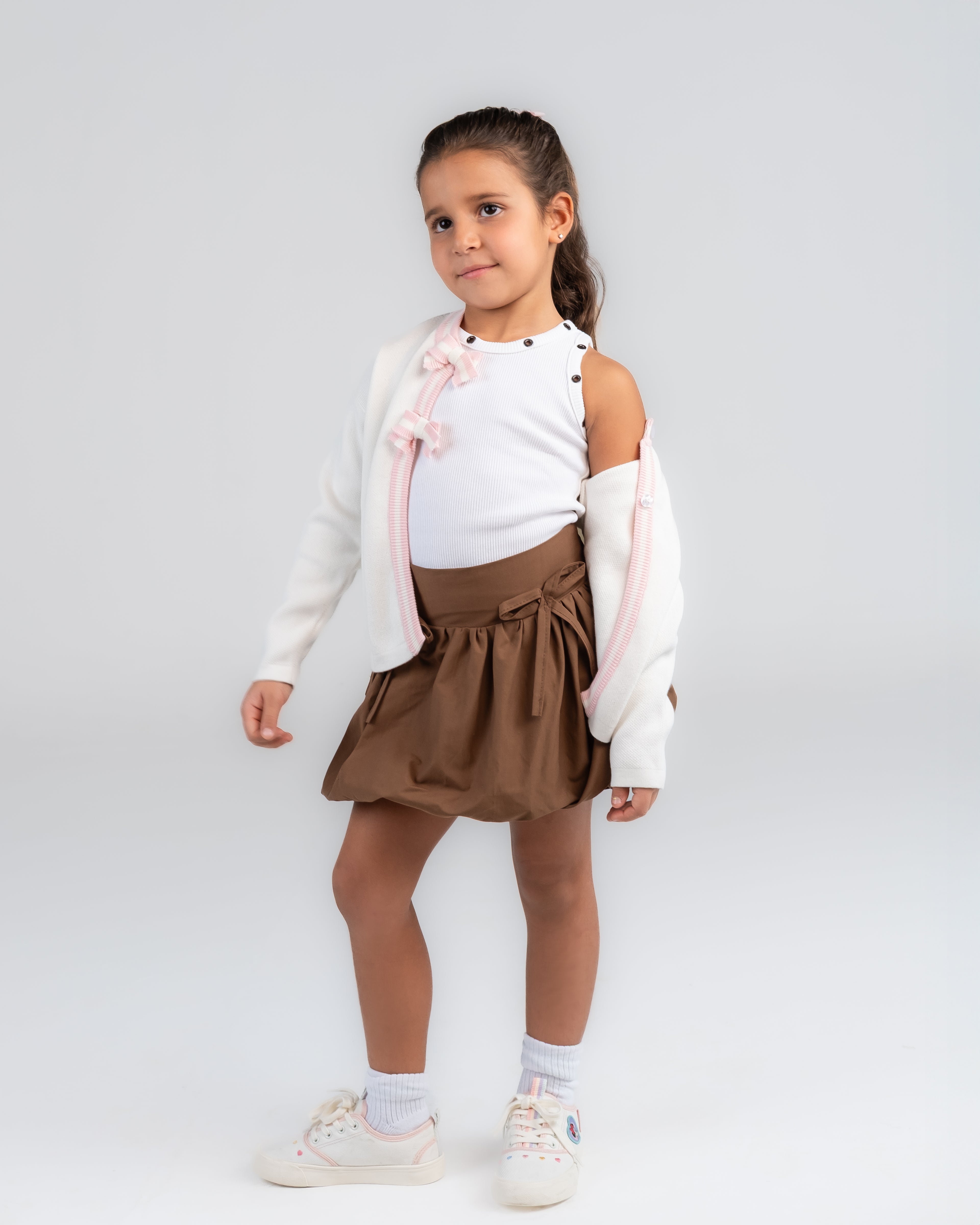 "Chocolate-Brown Balloon Skirt" - HOPI