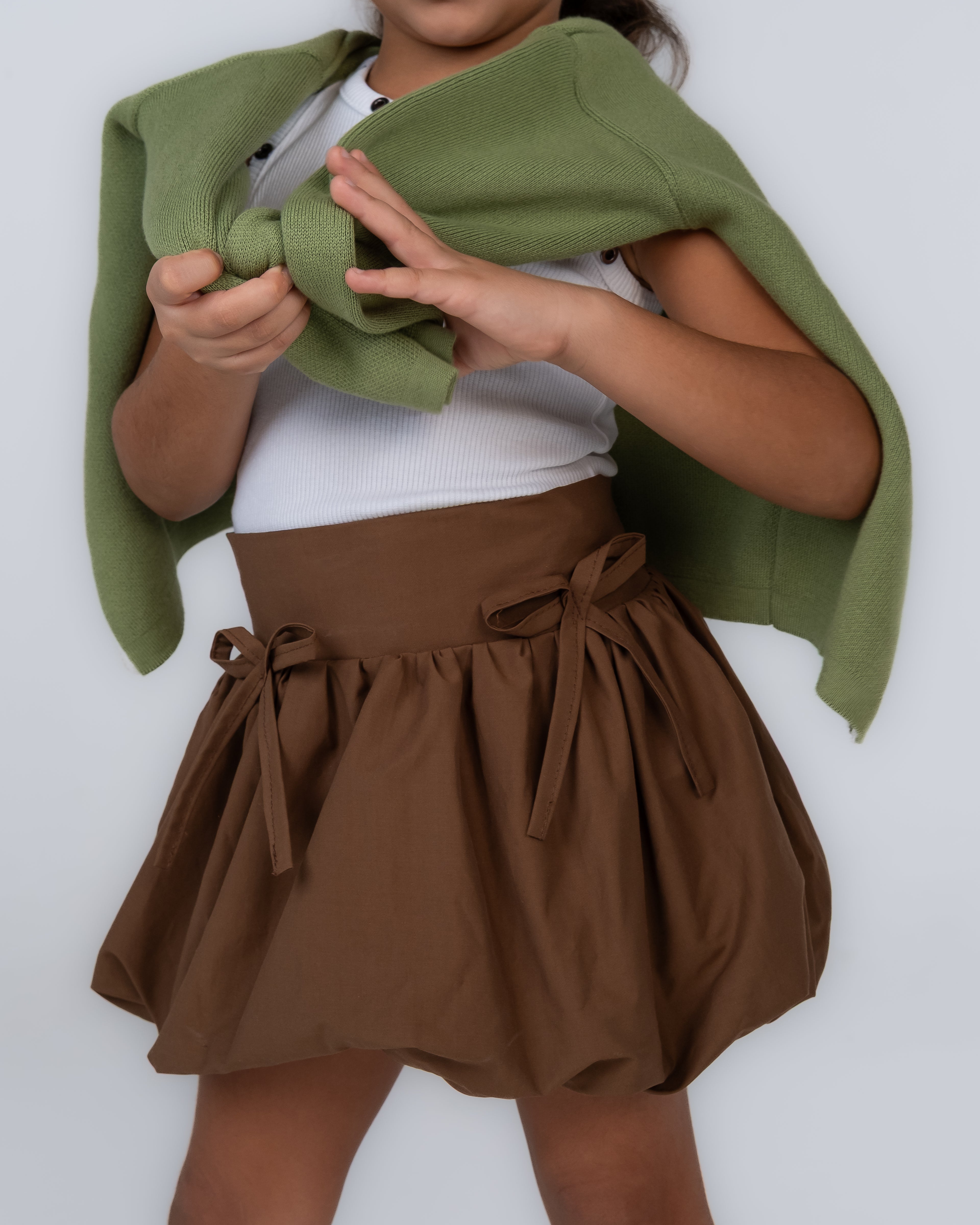 "Chocolate-Brown Balloon Skirt" - HOPI