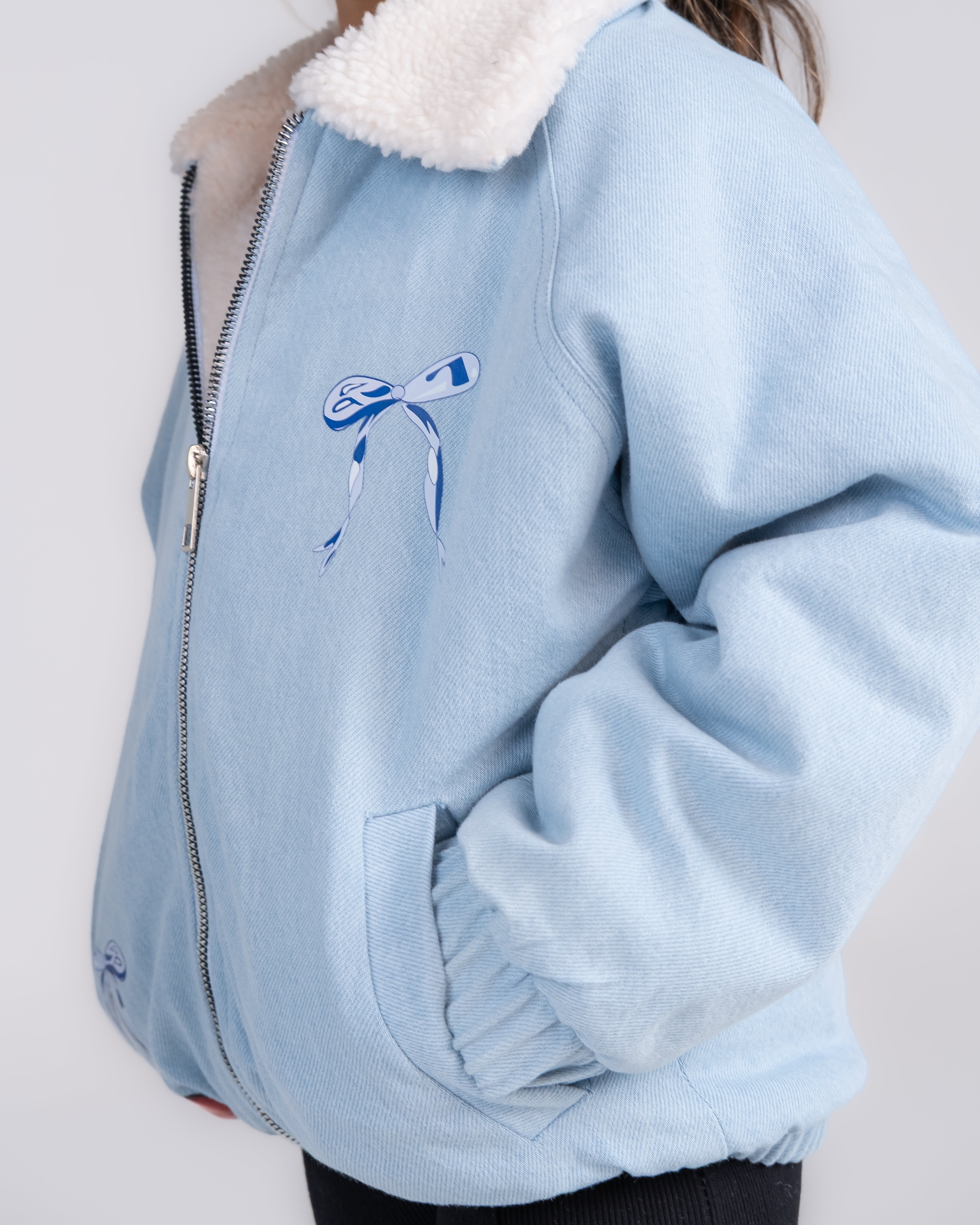 "Bomber Faux Padded Fleeced Jacket" - HOPI