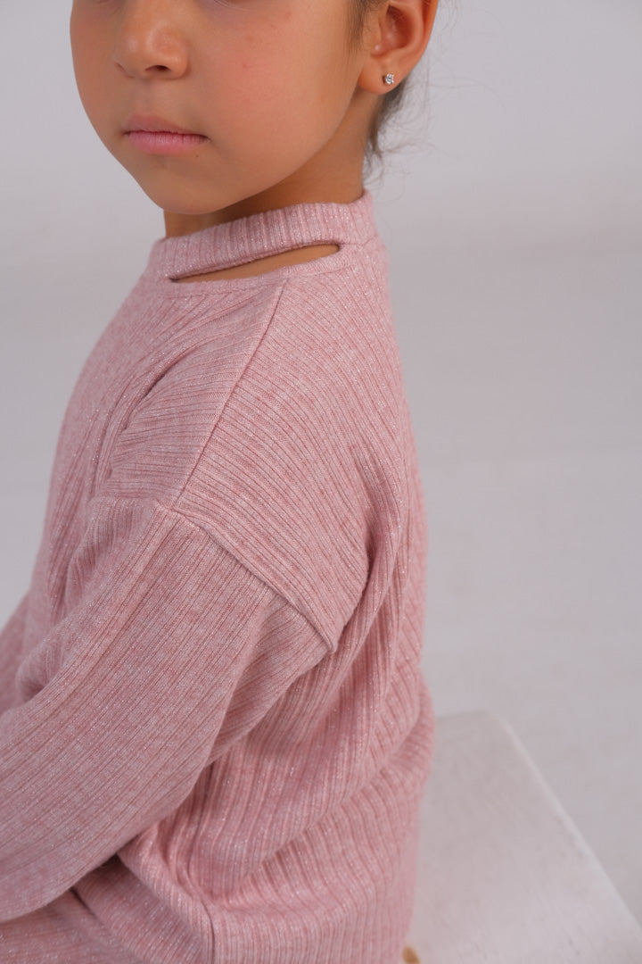 "Knit Shimmery Cut-Out Set" - HOPI