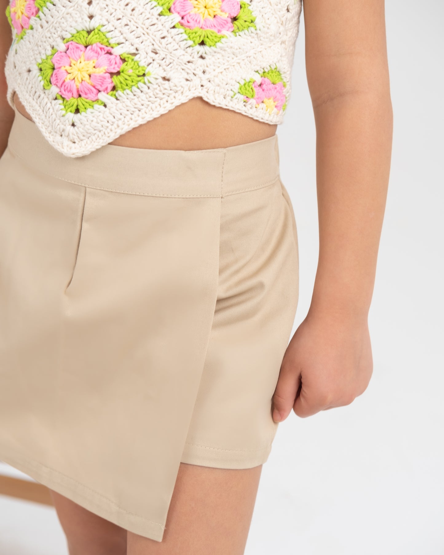 "Off-White Floral Crochet Top"