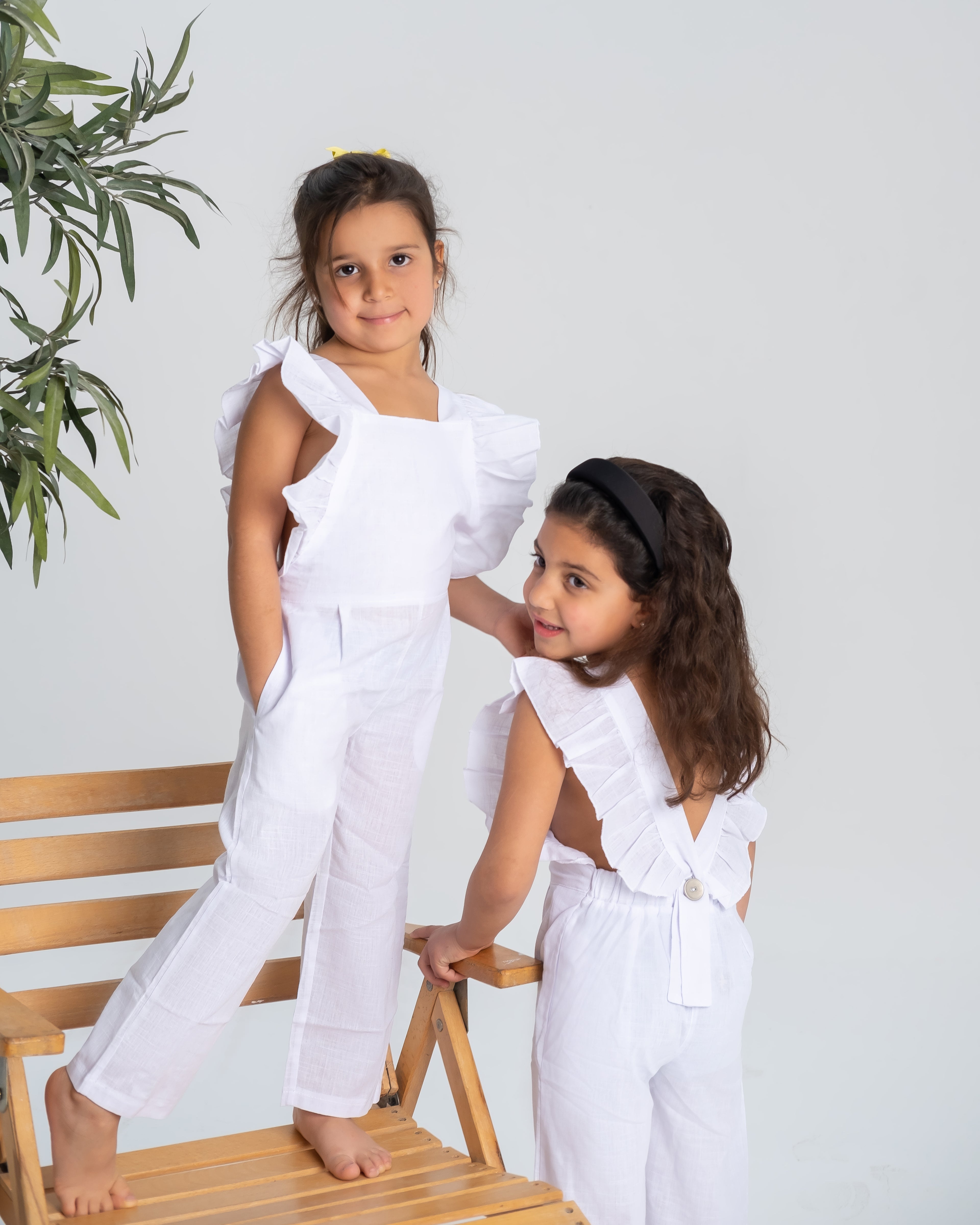 "White Linen Jumpsuit" - HOPI