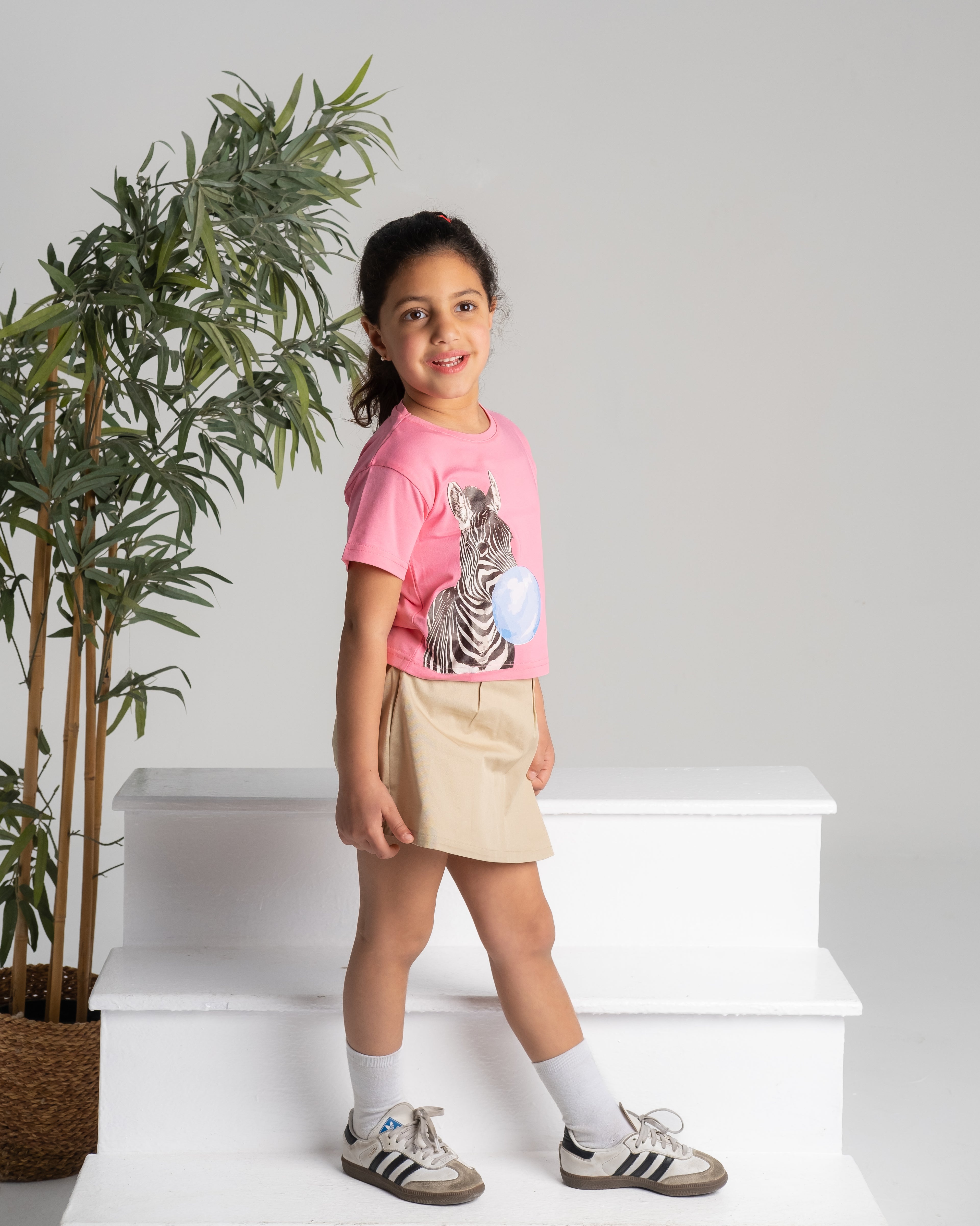 "Cropped Zebra T-shirt" - HOPI