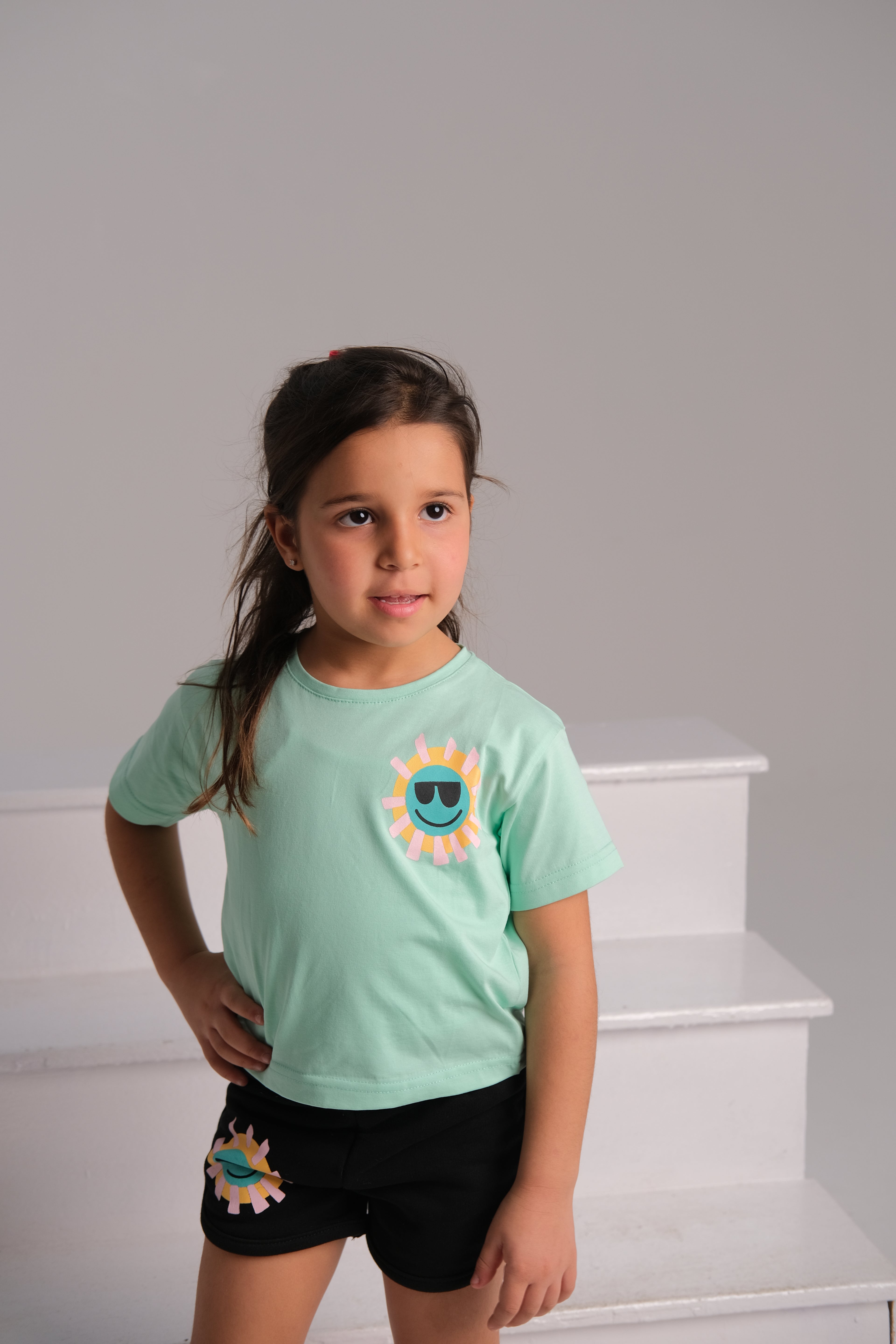 "Smiley Sunflower Mint/Black Set" - HOPI