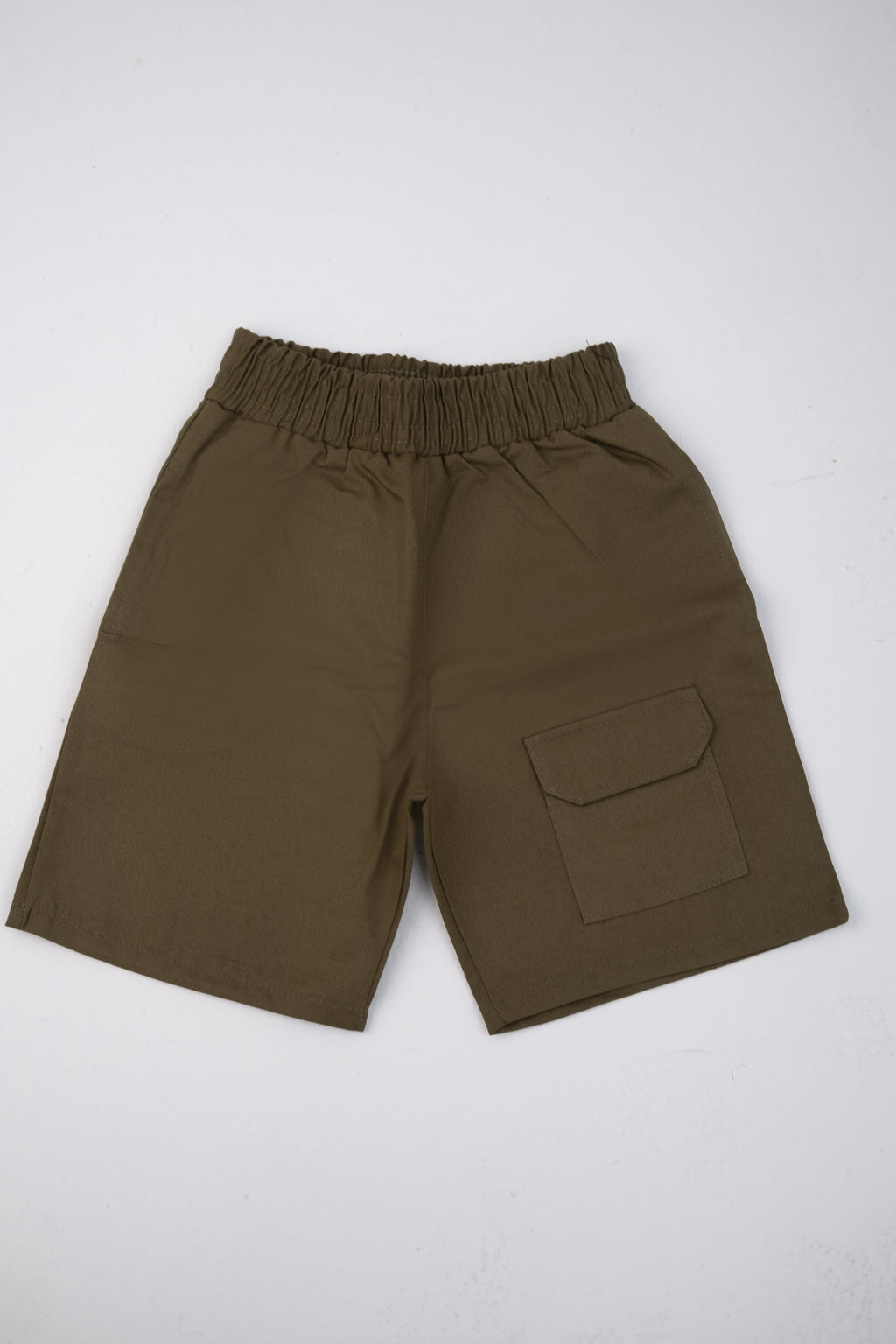 "Olive Cargo Gabardine Shorts"