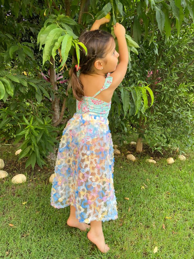 "Floral Colorful Cover-Up Skirt" - HOPI