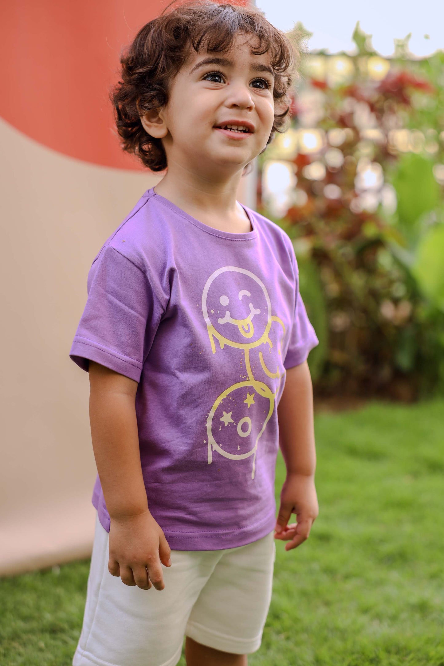 "Smiley Face Purple T-shirt"