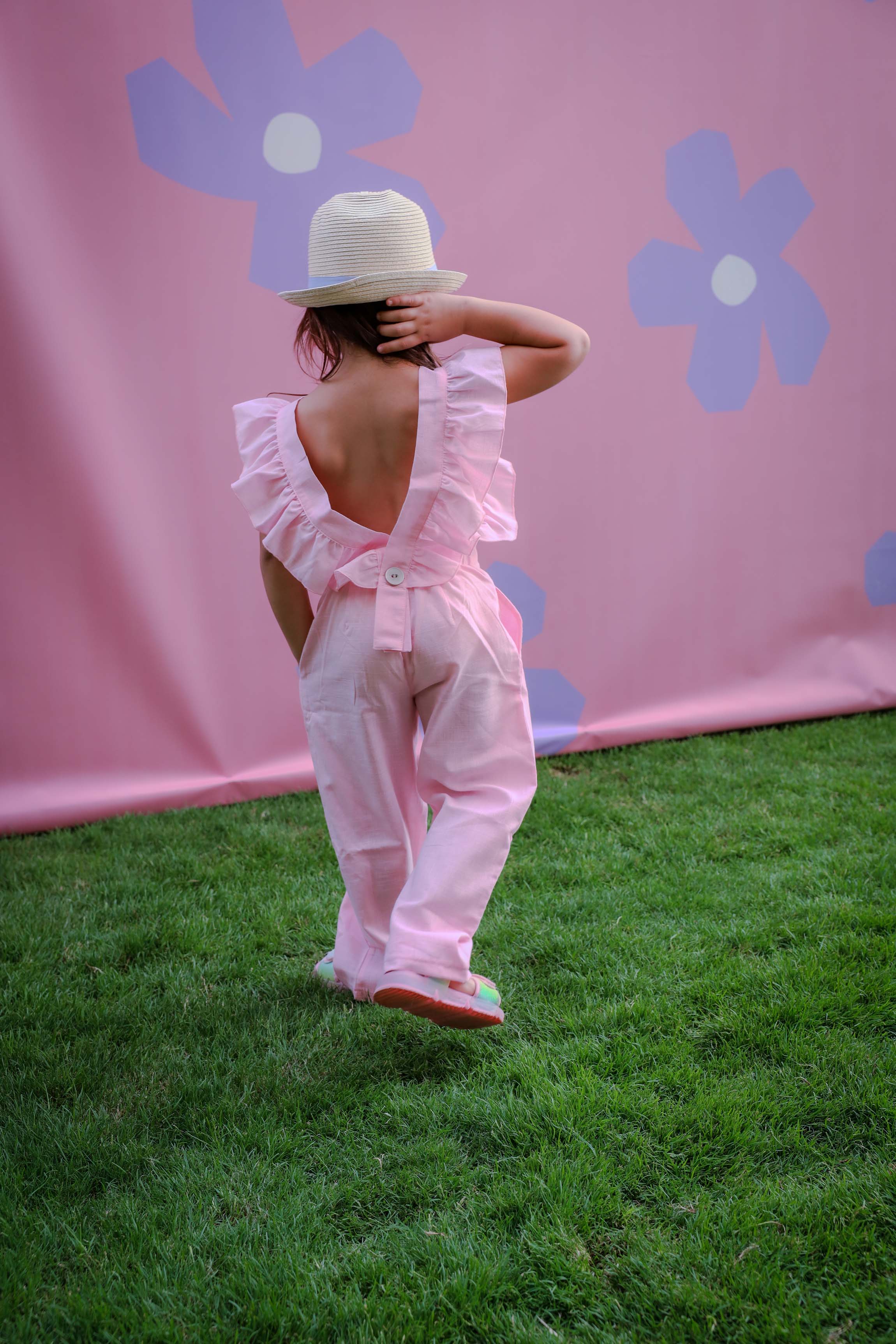 "Pink Linen Jumpsuit" - HOPI