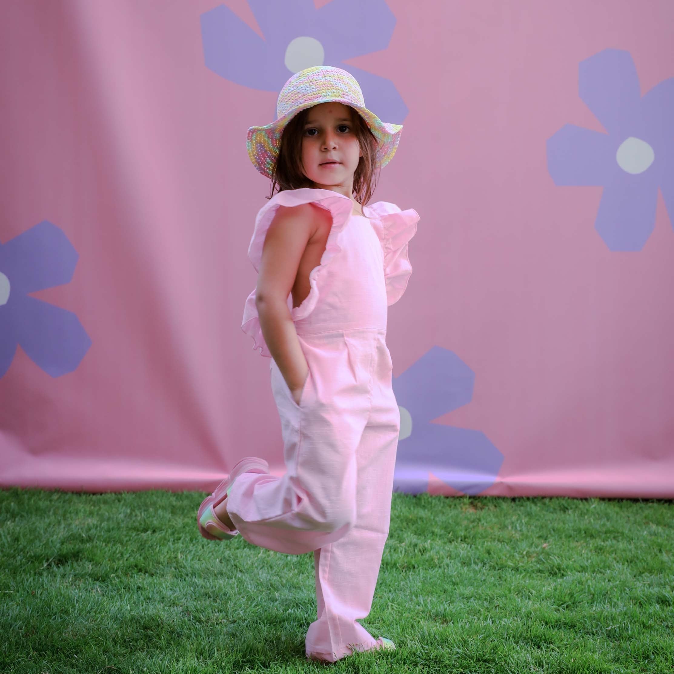 "Pink Linen Jumpsuit" - HOPI