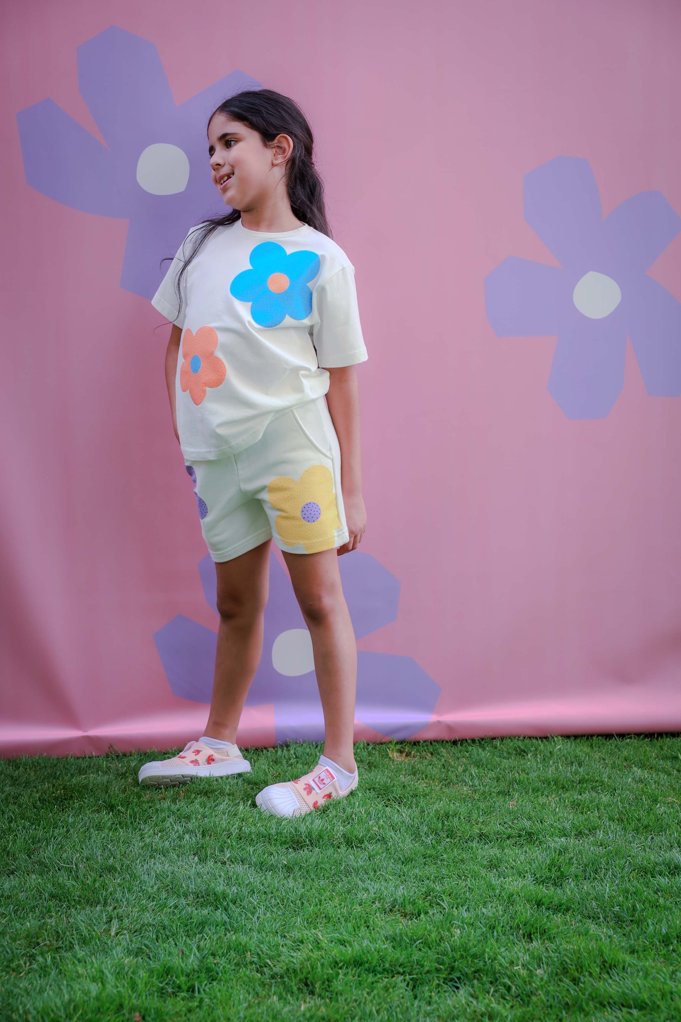 "Retro Floral Off-White Set" - HOPI