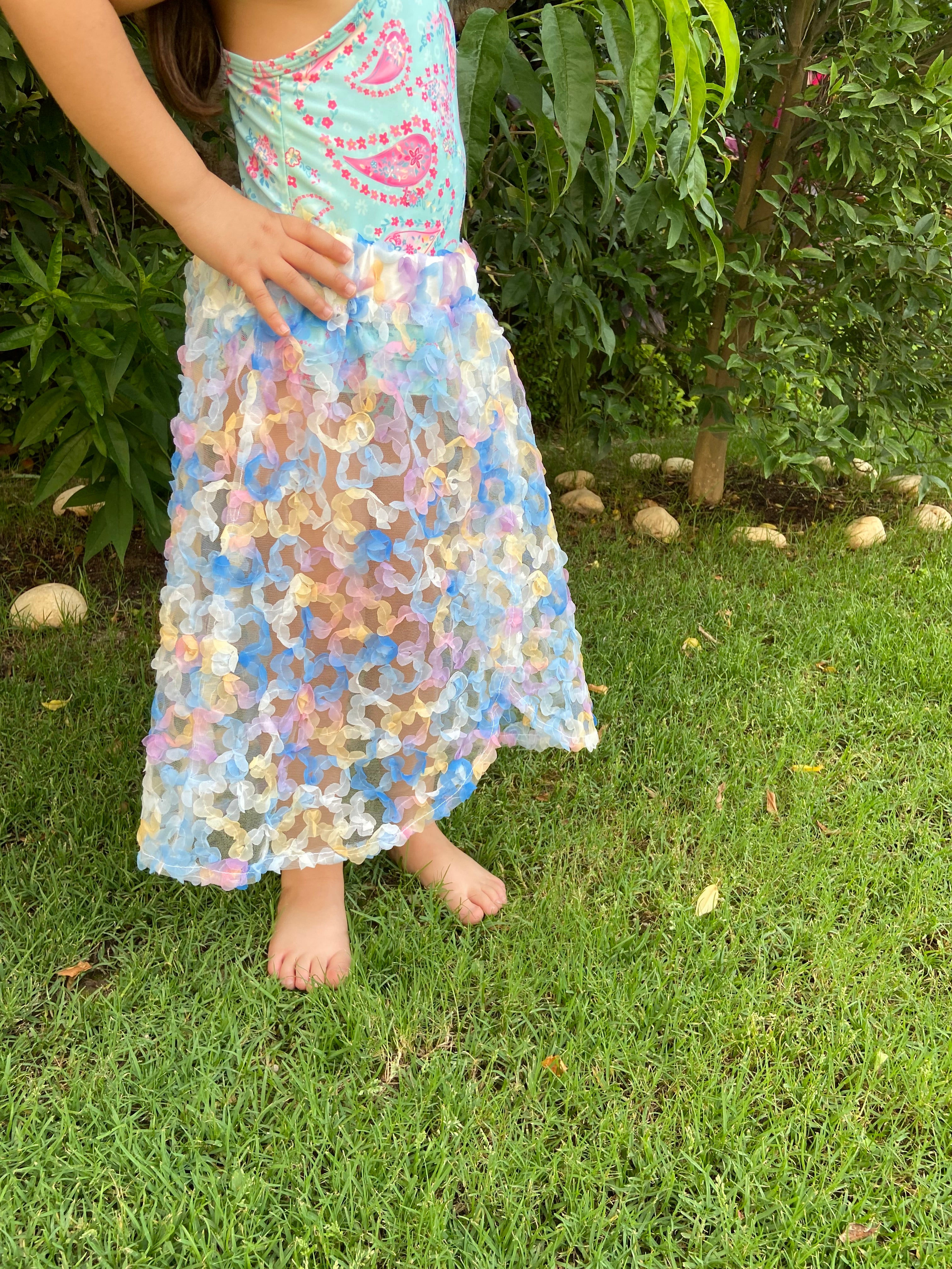 "Floral Colorful Cover-Up Skirt" - HOPI