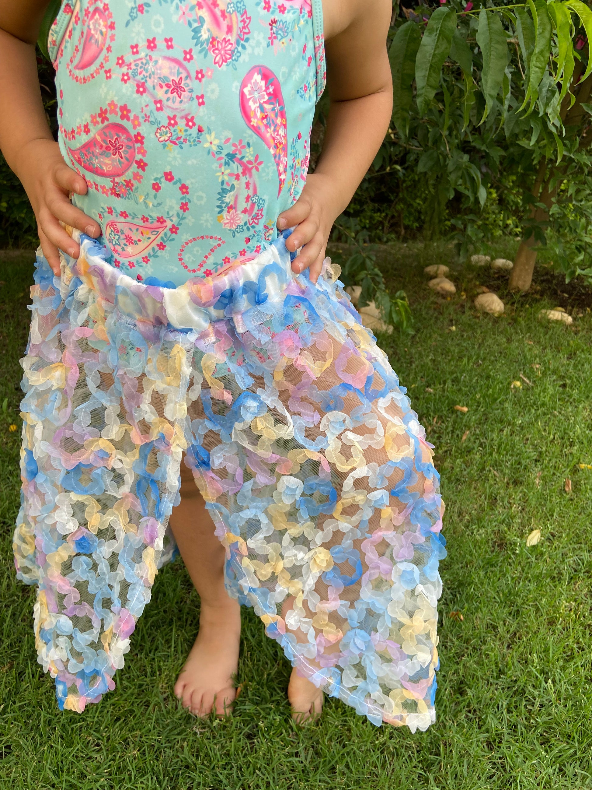 "Floral Colorful Cover-Up Skirt"