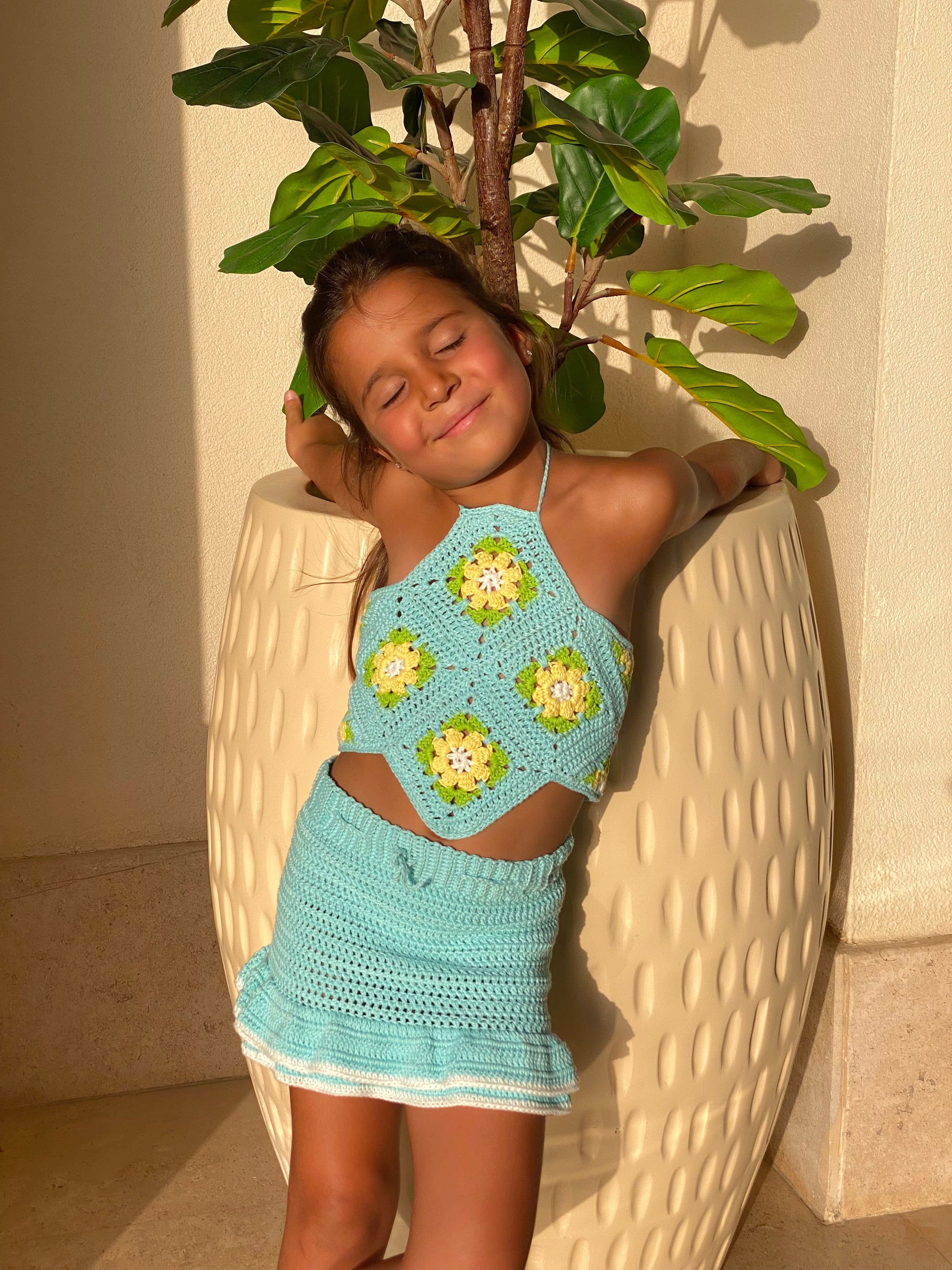 "Seafoam Ruffle Set" - HOPI