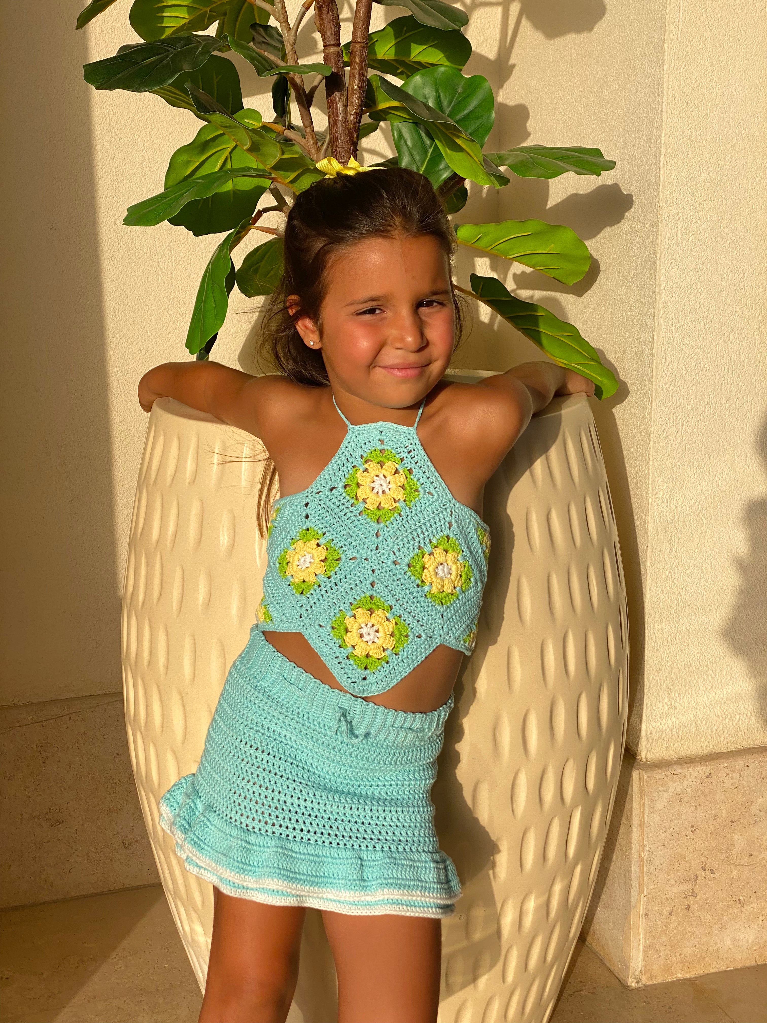 "Seafoam Ruffle Set" - HOPI